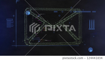 Email security and data encryption image over computer code background 124441834