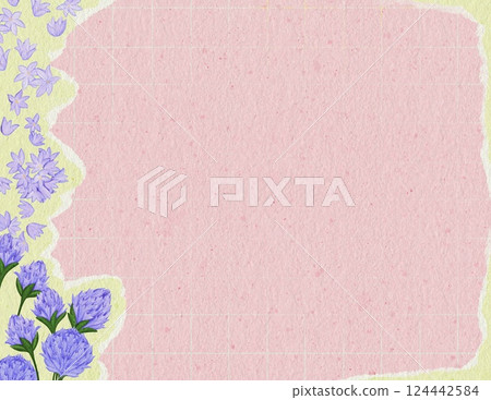Edible flower torn paper background for Chive blossoms flower Edible flower torn paper background for Chive blossoms flower 124442584