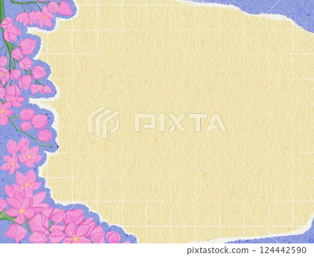 Edible flower torn paper background for Mexican Creeper flower 124442590