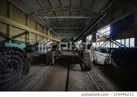 Tank repair workshop war facility Tank repair workshop war facility 124444211