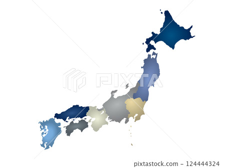 Map of Japan illustration_3D_bulge_buml 124444324