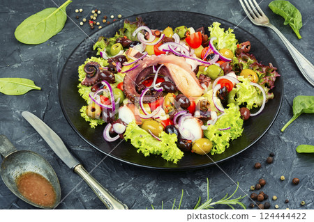 Octopus salad, Traditional Portuguese cuisine. 124444422