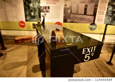 Retro ticket gates in the New York subway Retro ticket gates in the New York subway 124444494