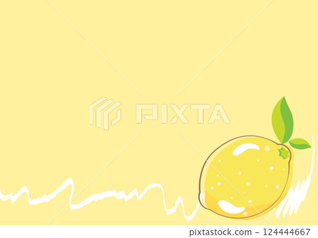 Lemon illustration background on yellow background 124444667