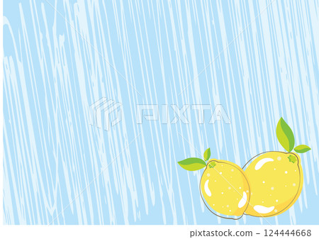 Lemon illustration background on blue background 124444668