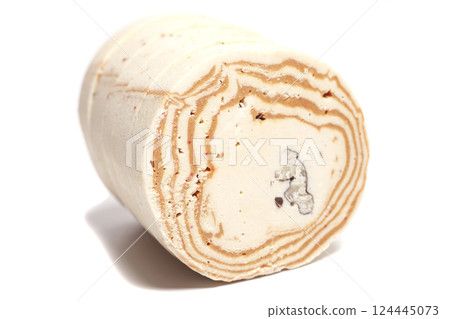 Piece of tasty halva isolated on white 124445073