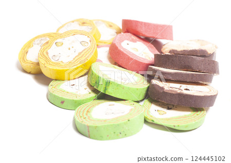 Pieces of tasty halva isolated on white 124445102