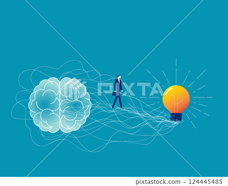 Brain and consciousness of the light bulb are connected to the neural networks 124445485