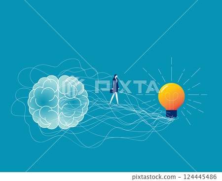 Brain and consciousness of the light bulb are connected to the neural networks 124445486