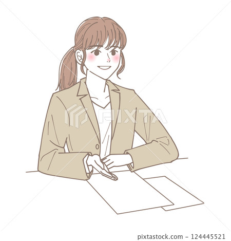 女商人解釋資料的插圖 女商人解釋資料的插圖 124445521