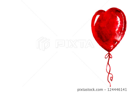 Cute watercolor heart shaped balloon background Cute watercolor heart shaped balloon background 124446141