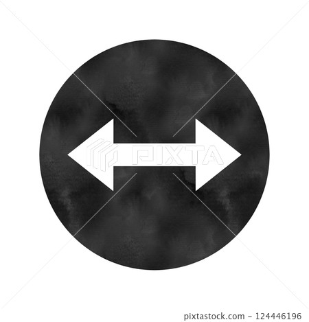 Watercolor style black circle left and right arrows Watercolor style black circle left and right arrows 124446196