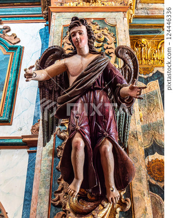 Tavira, Portugal - Feb 15, 2025: Interior of the Chapel of Saint Sebastian at Tavira, Algarve, Portugal. 124446336