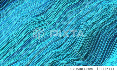 Neon abstract waves lines. Computer generated 3d render 124446453