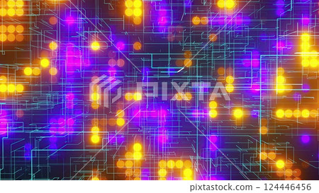 Abstract digital background with lines and dots. Computer generated 3d render Abstract digital background with lines and dots. Computer generated 3d render 124446456
