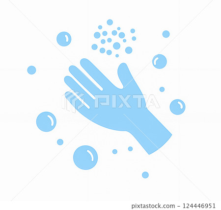 Hygiene illustration icon of washing hands 124446951