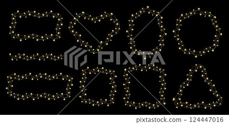 Golden star border and frames set Golden star border and frames set 124447016