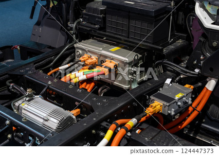 Electric truck power inverter close up 124447373