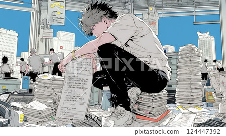 商界人士正忙於處理大量文書工作,可能無法在截止日期前完成 商界人士正忙於處理大量文書工作,可能無法在截止日期前完成 124447392