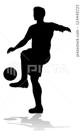Soccer Football Player Male Silhouette Man 124448725