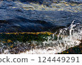 Morning at Takamatsu Port - Sparkling splashes and shining ripples 124449291