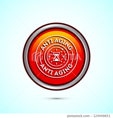 Anti aging icon design illustration. Icon for logo, mobile app, website, sign, symbol. Button design 124449851