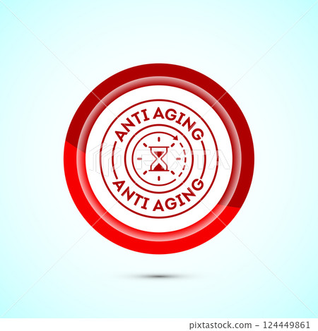 Anti aging icon design illustration. Icon for logo, mobile app, website, sign, symbol. Button design Anti aging icon design illustration. Icon for logo, mobile app, website, sign, symbol. Button design 124449861