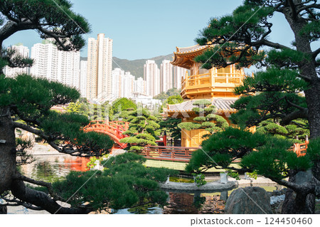 Nan Lian Garden golden pavilion in Hong Kong Nan Lian Garden golden pavilion in Hong Kong 124450460