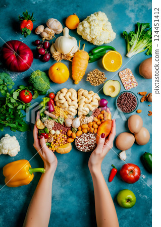 A person holding a bowl of food in their hands 124451412