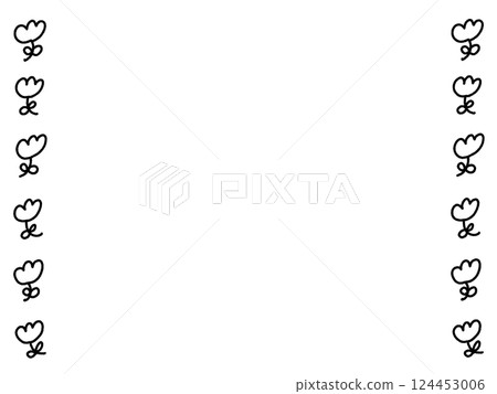 Loose and cute flower line frame - Tulips, Spring 124453006