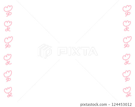 Loose and cute flower line frame - Tulips, Spring 124453012