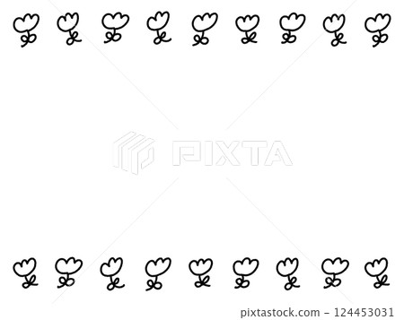 寬鬆可愛的花線框-鬱金香,春天 寬鬆可愛的花線框-鬱金香,春天 124453031