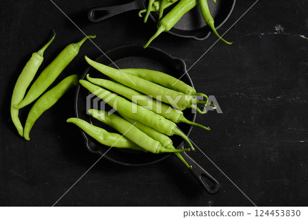 Fresh green chilli 124453830