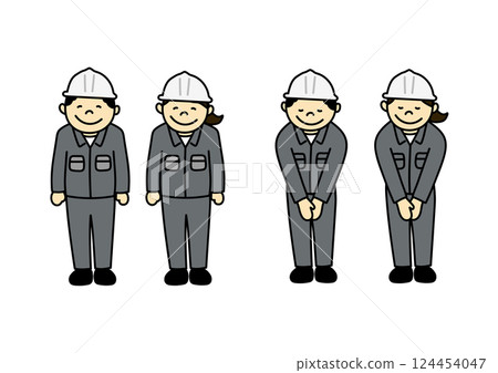 Worker's whole body illustration set 124454047