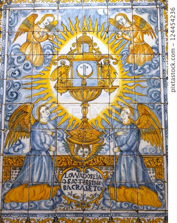 Religious azulejos representing the Eucharist (Portugal) Religious azulejos representing the Eucharist (Portugal) 124454236