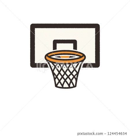 Simple basketball goal illustration, icon, material, no background 124454634