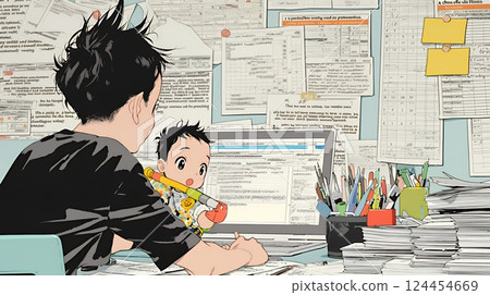在家遠距工作:我無法集中註意力,因為我擔心我的孩子 在家遠距工作:我無法集中註意力,因為我擔心我的孩子 124454669