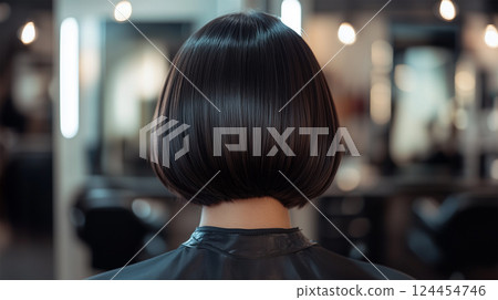 Sophisticated dark brown bob hair 124454746