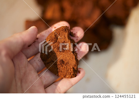 Close up used coffee grounds Close up used coffee grounds 124455121