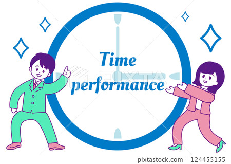 Image illustration of Taipa Time Performance: A big clock and male and female office workers. Funny illustration Image illustration of Taipa Time Performance: A big clock and male and female office workers. Funny illustration 124455155