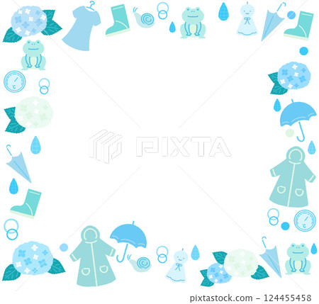 Rainy season square frame blue simple color Rainy season square frame blue simple color 124455458