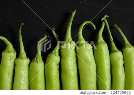 Fresh green chilli 124455903