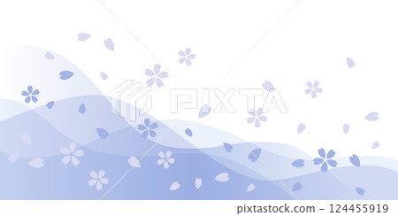 Image of cherry blossom petals falling 124455919