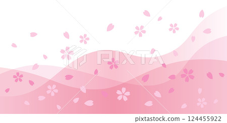 Image of cherry blossom petals falling 124455922