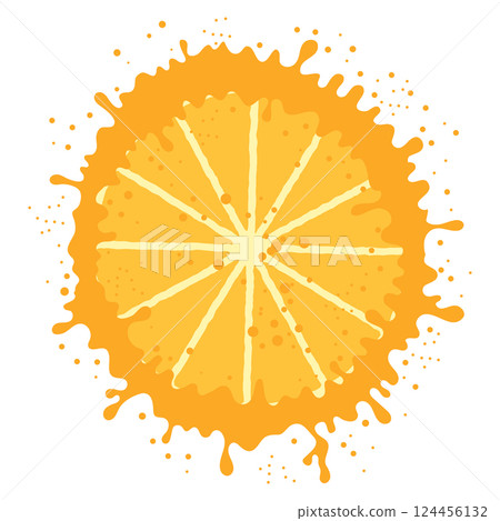 Vector Fresh Orange Sliced Frame with Circle Orange Juicy Splatter and Juice Drops on White Background. Tropical Sweet Fruit Pattern Vector Fresh Orange Sliced Frame with Circle Orange Juicy Splatter and Juice Drops on White Background. Tropical Sweet Fruit Pattern 124456132