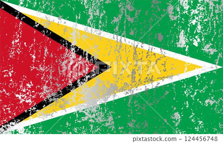 Guyana flag with grunge effect. 124456748