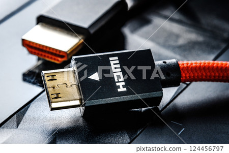 Video Hdmi Connectors On A Wire Video Hdmi Connectors On A Wire 124456797
