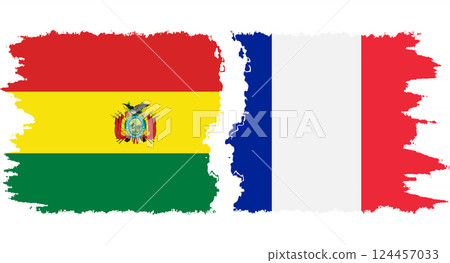 France and Bolivia grunge flags connection vector France and Bolivia grunge flags connection vector 124457033