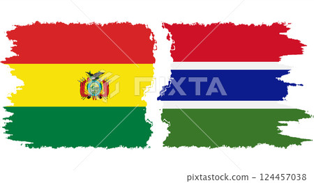 Gambia and Bolivia grunge flags connection vector Gambia and Bolivia grunge flags connection vector 124457038