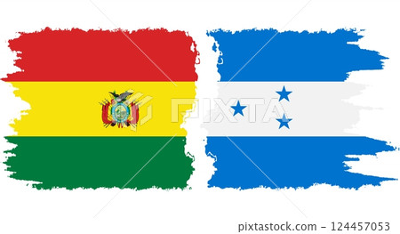 Honduras and Bolivia grunge flags connection vector 124457053